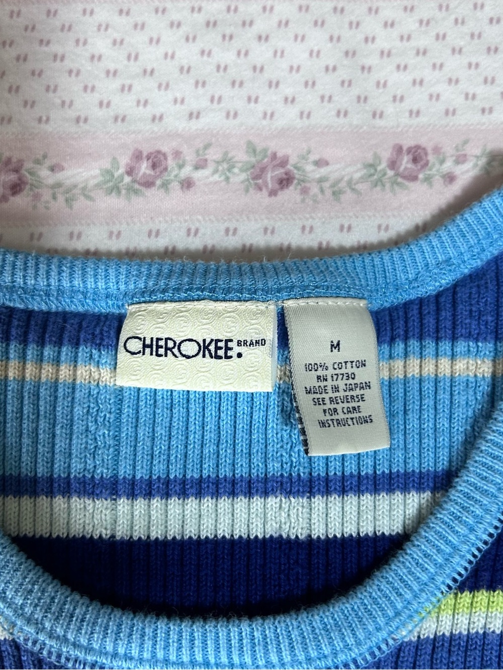 Cherokee Blue Multi-Striped Ribbed Tank - Picture 3 of 6